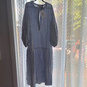 the M….Striped Blue and White Dress